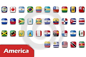 American continent flags