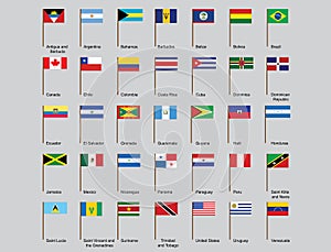 American countries flags