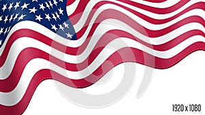 American country flag realistic independence day background. USA commonwealth banner in motion waving, fluttering in wind