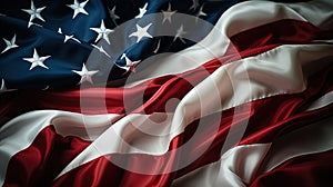 American Country Flag Wave Close-Up Background