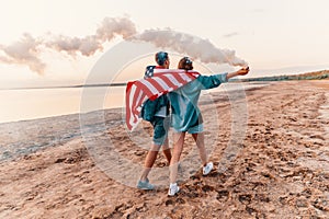 American couple with hand flare or fusee