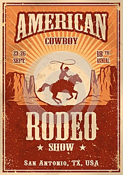 American cowboy rodeo poster