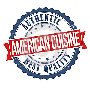 American cuisine grunge rubber stamp