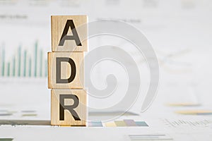 American Depositary Receipt acronym ADR. Business concept