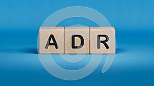 American Depositary Receipt acronym ADR. Business concept.