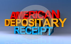 american depositary receipt on blue