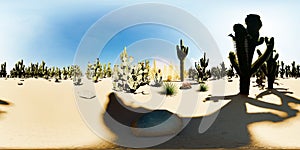 American desert at sunset 3d rendering