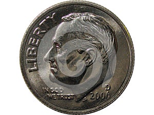 American Dime Isolated