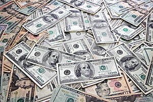 Americano dólar Banco partitura muchos billetes 