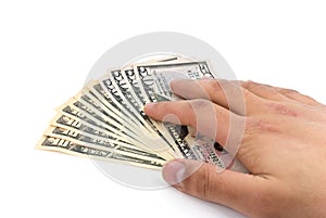 American dollar banknote in the hand