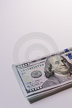 American dollar banknotes on a compass