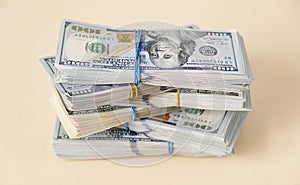 American dollar banknotes stack, old banknotes vs new, pack of money, rich, luxury, currency, spending money in crisis, benchmark