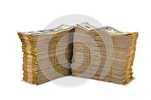 American dollar stack isolated
