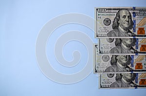 American dollar on white background