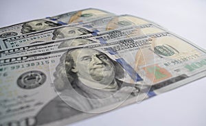 American dollar on white background photo