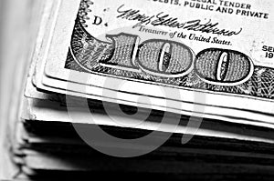 American Dollars Currency Representing Wealth and Riches photo