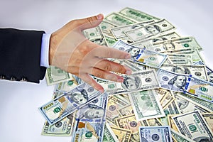 American dollars and hands