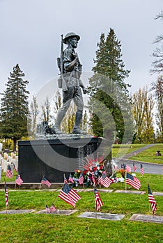 American Doughboy Veterans Memorial Bronze Statue