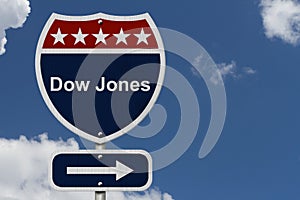 American Dow Jones Highway Road Sign