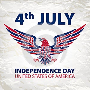 American eagle background. easy to edit vector illustration of eagle with American flag for Independence day