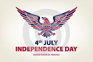 American eagle background. easy to edit vector illustration of eagle with American flag for Independence day