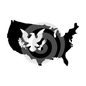 American eagle emblem isolated icon design