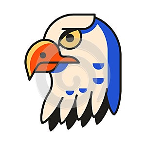 American Eagle Head Icon in Flat Design