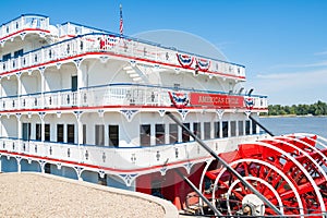 American Eagle  paddlewheel riverboat American Eagle docked at Hannibal Missouri USA