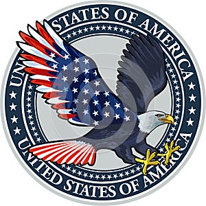 American eagle with USA flags