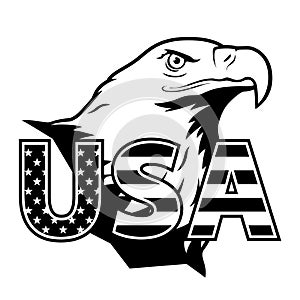 American eagle with USA stylized lettering.