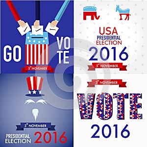 American election 2016 poster design set for web