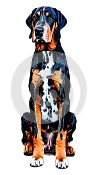 American English Coonhound illustration Artificial Intelligence artwork generated