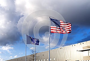 American and eu flag