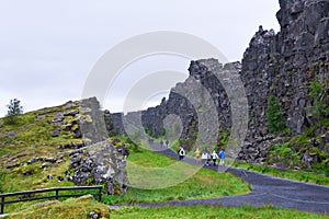 American and European tectonic plates of Iceland - north Europe