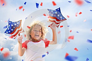 American family celebrating 4th of July