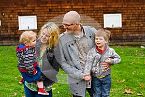 American Family of Four Lifestyle Portrait