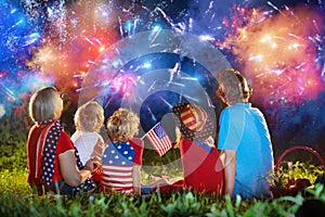 American family on Independence Day. 4th of July