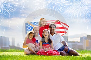 American family on Independence Day. 4th of July