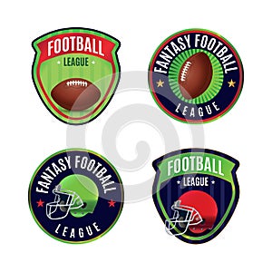 American Fantasy Football League Badges Illustration