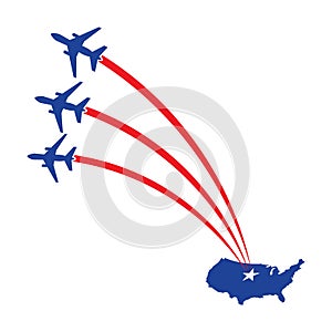 american fighter planes. Vector illustration decorative design