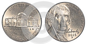 American five cents coin Jefferson Nickel