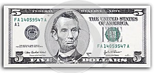 American five dollar banknote