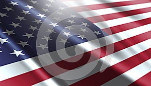 american flag 3d waving abstract illustration. closeup
