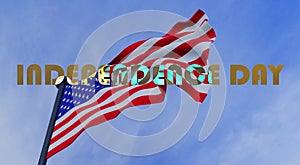 American flag. American national holiday 4th of July. Independence day American flag. 3d work