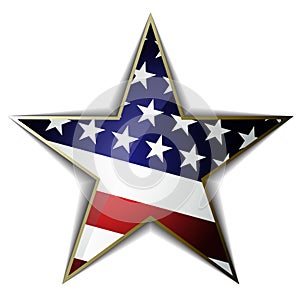 The American flag as star shaped symbol. Vector, EPS10