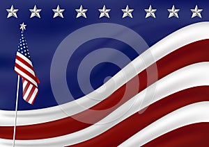 American flag background for presidents 4th july independence day vector illustration