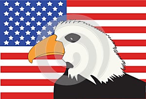 American Flag with Bald Eagle