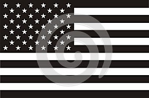 Americano bandera en blanco y negro 