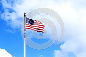 American Flag Blowing in the Wind