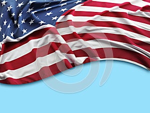 American flag on blue photo